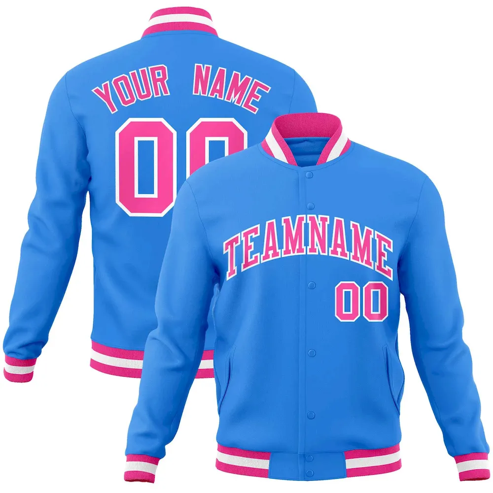 Custom Stitched Light Purple Powder Blue Raglan Sleeves Sports Full-Zip Sweatshirt Hoodie