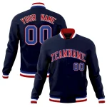 Custom Navy Red-Royal Classic Style Varsity Full-Snap Letterman Jacket