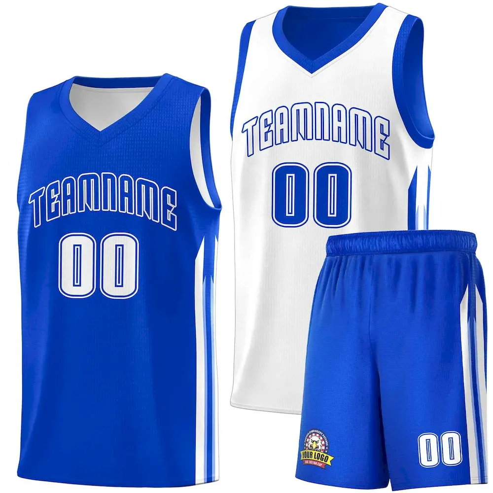 Custom White Yellow Double Side Sets Men Basketball Jersey