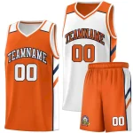 Custom Orange White Double Side Sets Men Basketball Jersey