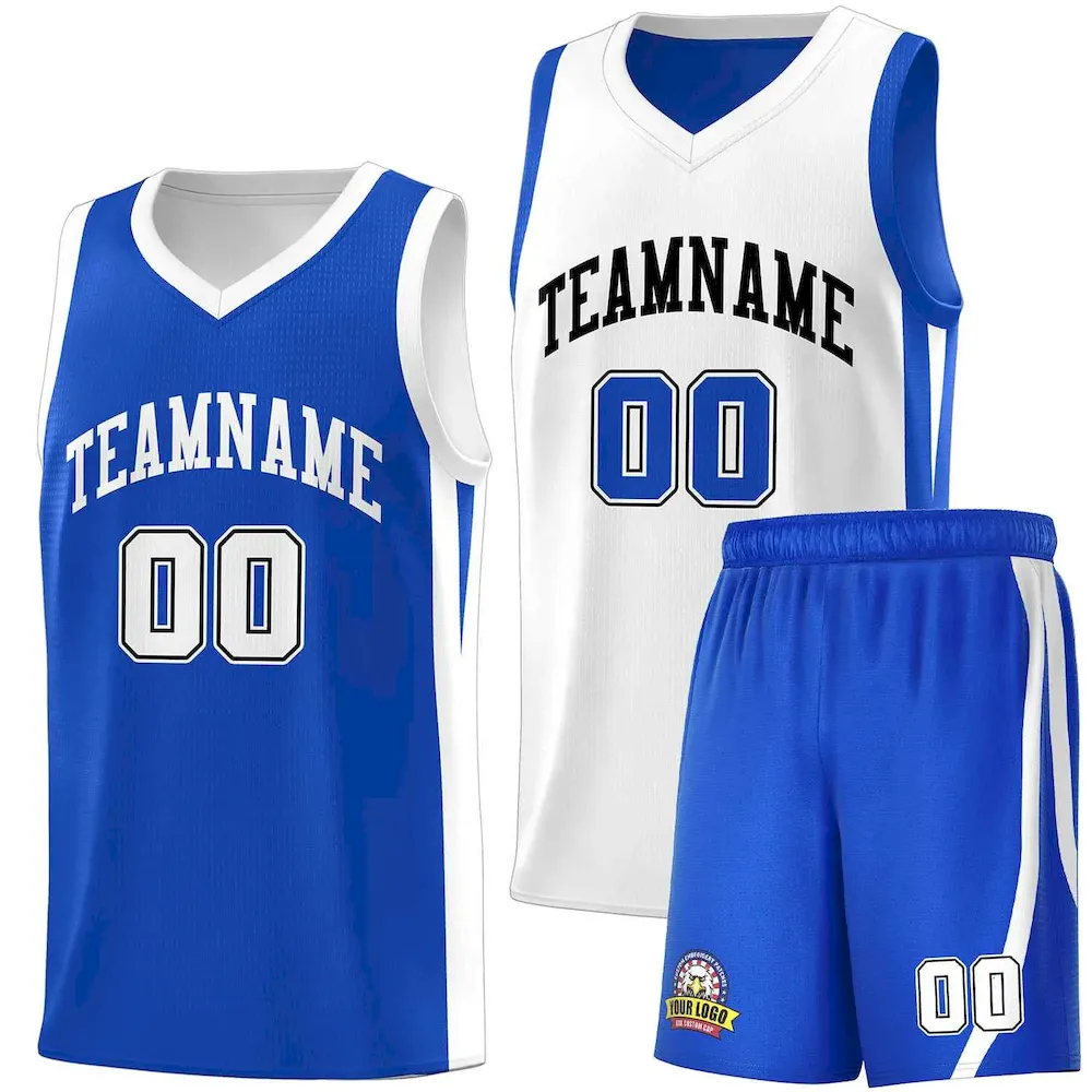 Custom White Teal Double Side Sets Design Sportswear Basketball Jersey