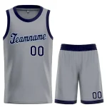 Custom Gray Royal-White Classic Sets Basketball Jersey