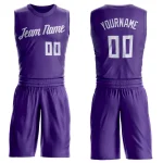 Custom Purple White Classic Sets Basketball Jersey