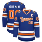 Custom Royal Orange-White Classic Style Hockey Jersey
