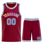 Custom Maroon Pink-White Classic Sets Curved Basketball Jersey
