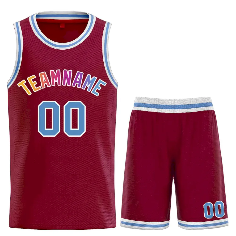 Custom Maroon Pink-White Classic Sets Curved Basketball Jersey