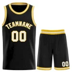 Custom Black Red-White Classic Sets Curved Basketball Jersey