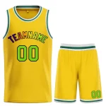 Custom Yellow Green-Black Bull Classic Sets Basketball Jersey