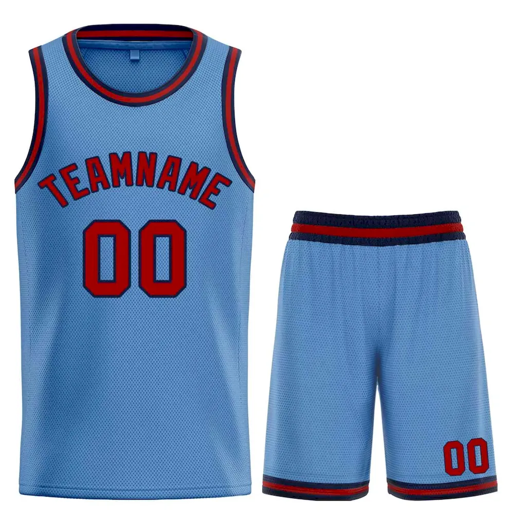 Custom Light Blue Maroon-Black Bull Classic Sets Basketball Jersey