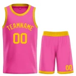 Custom Pink Yellow Classic Sets Bull Basketball Jersey