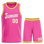 Custom Pink White-Orange Classic Sets Sports Uniform Basketball Jersey