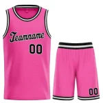 Custom Pink Black-White Classic Sets Sports Uniform Basketball Jersey