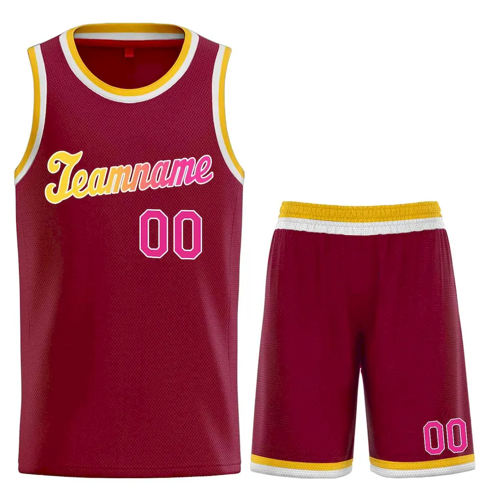 Custom Maroon Powder Blue-White Classic Sets Sports Uniform Basketball Jersey
