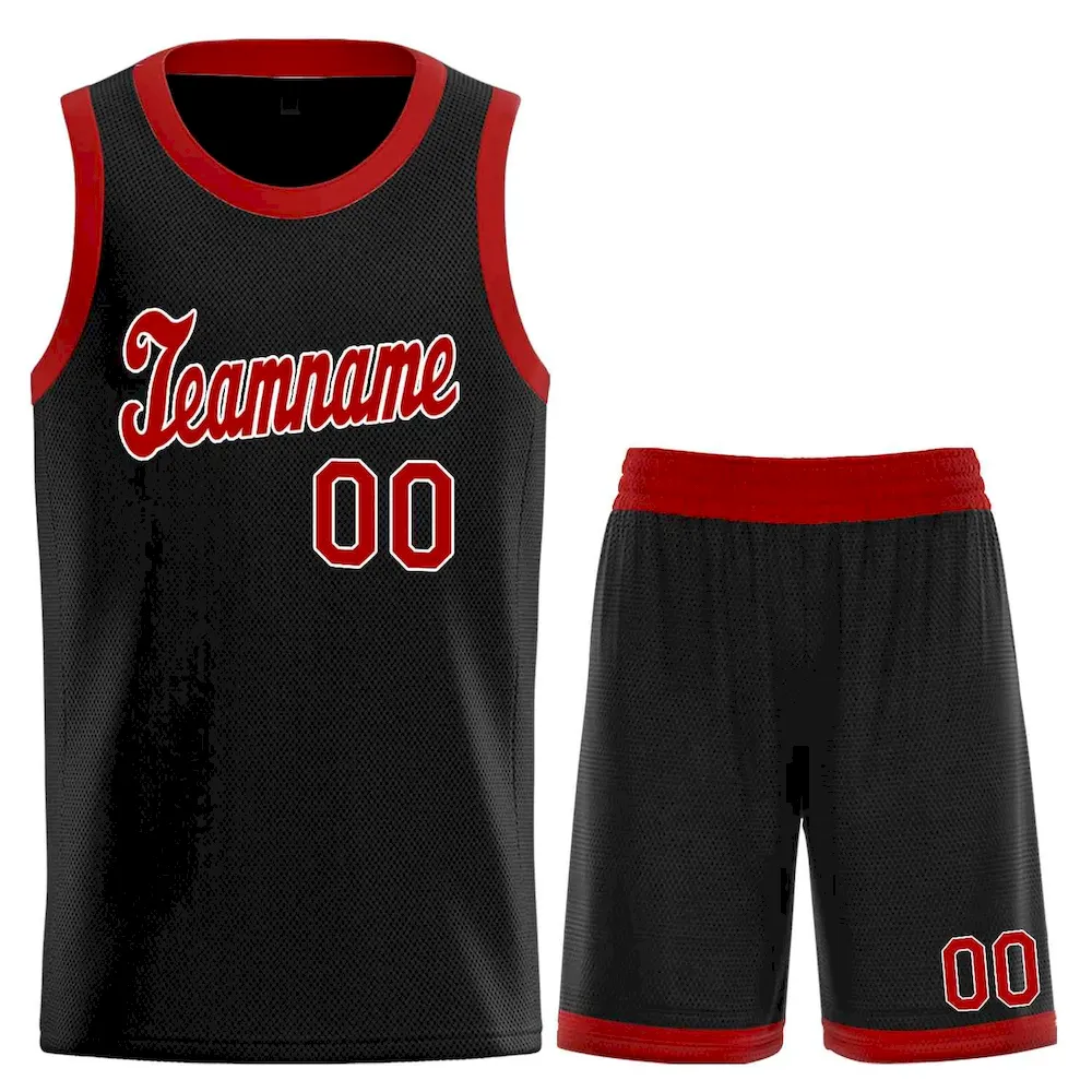 Custom Black Red-White Classic Sets Sports Uniform Basketball Jersey