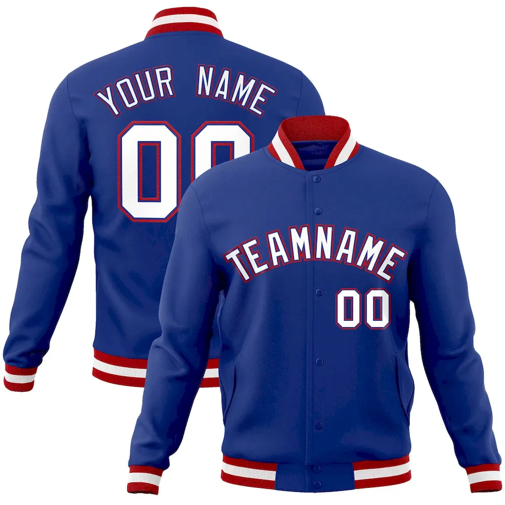 Custom Black Purple-White Classic Style Varsity Full-Snap Letterman Jacket
