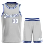 Custom Gray White-Royal Classic Sets Sports Uniform Basketball Jersey