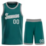 Custom Aqua Gray-White Classic Sets Sports Uniform Basketball Jersey