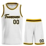 Custom White Black-Yellow Heal Sports Uniform Classic Sets Basketball Jersey