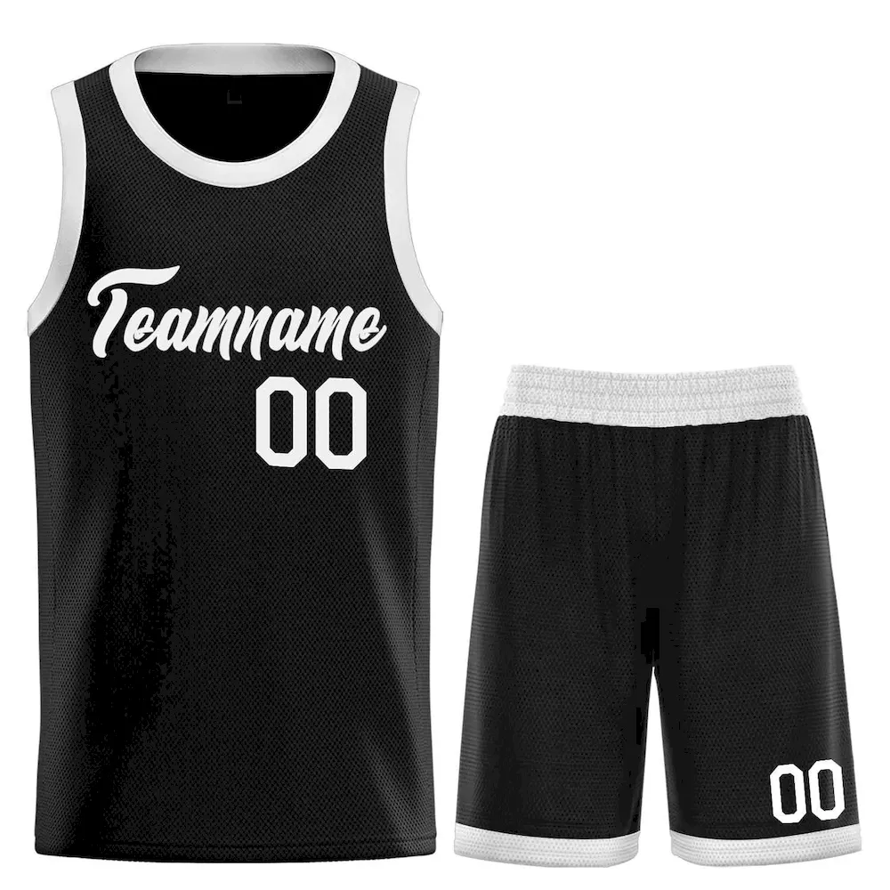 Custom Black White Heal Sports Uniform Classic Sets Basketball Jersey