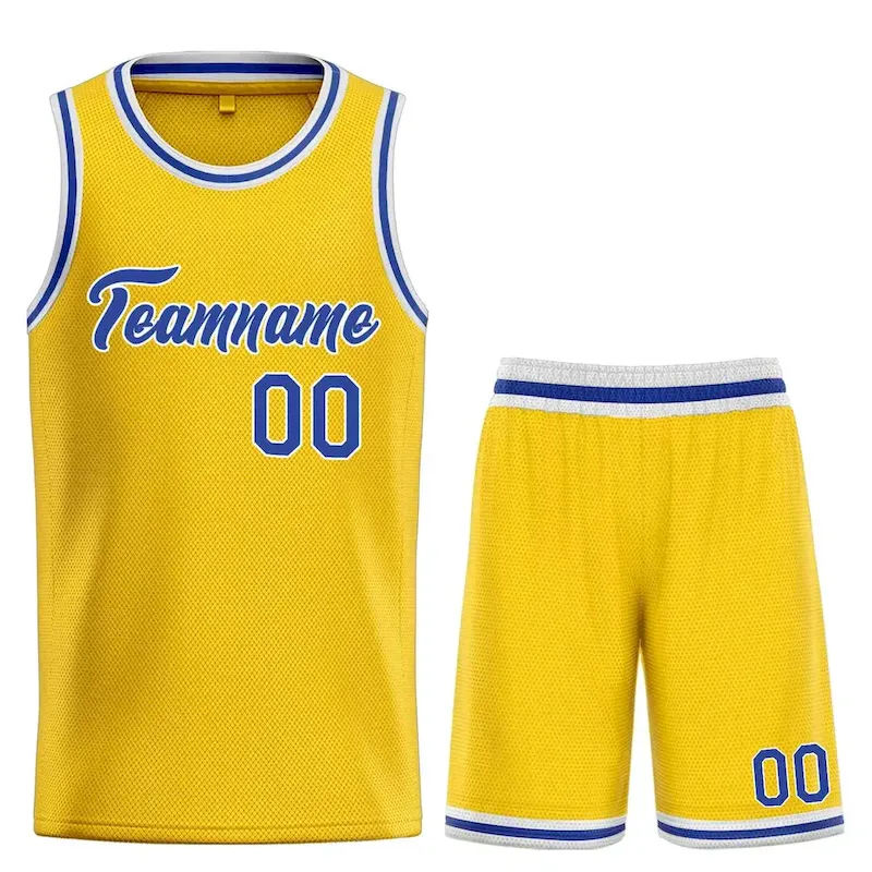 Custom Yellow Green-White Heal Sports Uniform Classic Sets Basketball Jersey