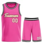 Custom Pink White-Orange Heal Sports Uniform Classic Sets Basketball Jersey