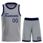 Custom Dark Gray Navy-Powder Blue Heal Sports Uniform Classic Sets Basketball Jersey
