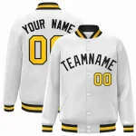 Custom Green White-Gold Classic Style Varsity Full-Snap Letterman Jacket