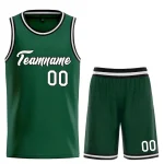 Custom Hunter Green White-Black Heal Sports Uniform Classic Sets Basketball Jersey