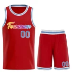 Custom Red Powder Blue-White Heal Sports Uniform Classic Sets Basketball Jersey