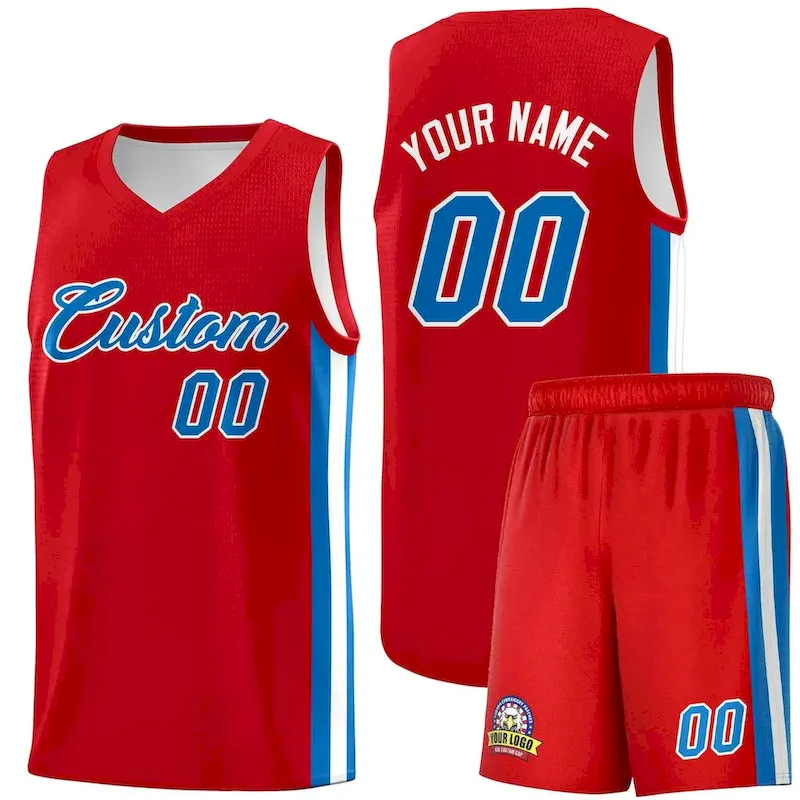 Custom White Blue-Red Classic Sets Sports Uniform Basketball Jersey