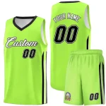 Custom Neon Green White-Black Classic Sets Sports Uniform Basketball Jersey