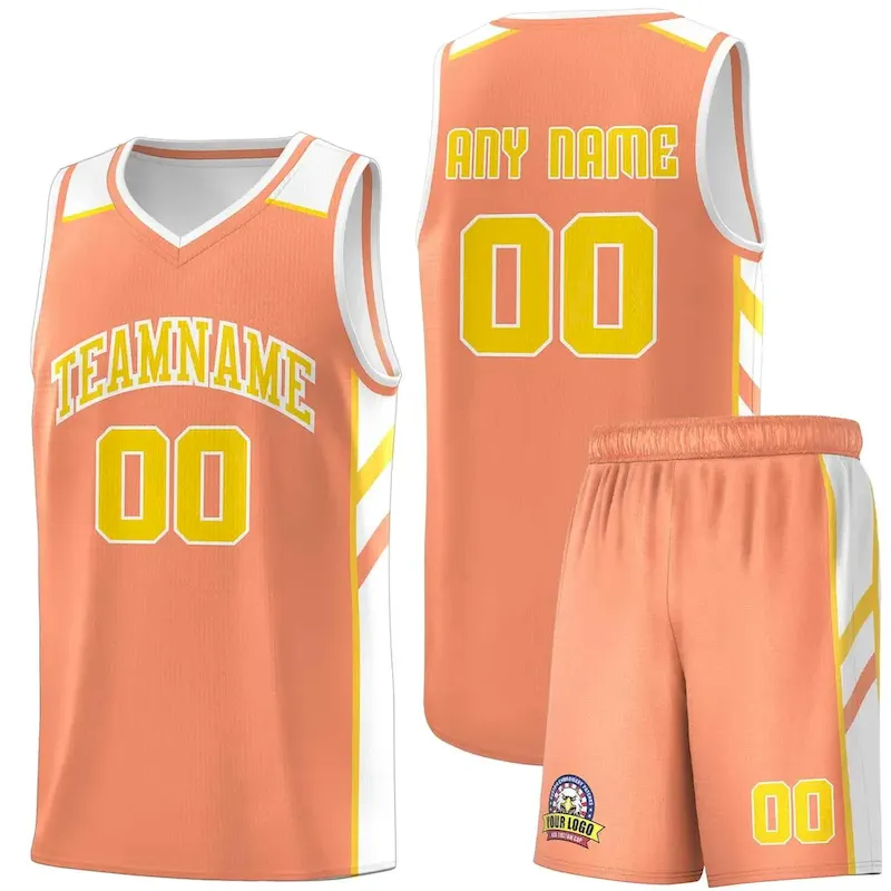 Custom White Orange-Yellow Classic Sets Sports Uniform Basketball Jersey