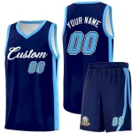 Custom Navy White Classic Sets Sports Uniform Basketball Jersey