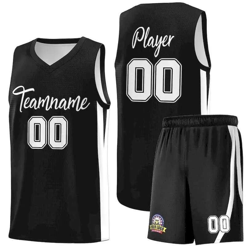 Custom Black White Classic Sets Sports Uniform Basketball Jersey