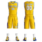 Custom Gold White Royal Classic Sets Mesh Basketball Jersey