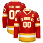 Custom Red White-Royal Classic Style Hockey Jersey
