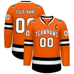 Custom Orange White Gray-Black Classic Style Hockey Jersey