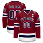 Custom Crimson Navy-White Classic Style Hockey Jersey