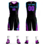 Custom Purple White Classic Sets Mesh Basketball Jersey