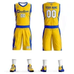 Custom Royal Gold Classic Sets Mesh Basketball Jersey