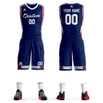Custom Navy White Classic Sets Mesh Basketball Jersey
