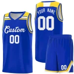 Custom Royal White-Gold Classic Sports Uniform Basketball Jersey
