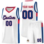 Custom White Royal-Red Side Two-Tone Classic Sports Uniform Basketball Jersey