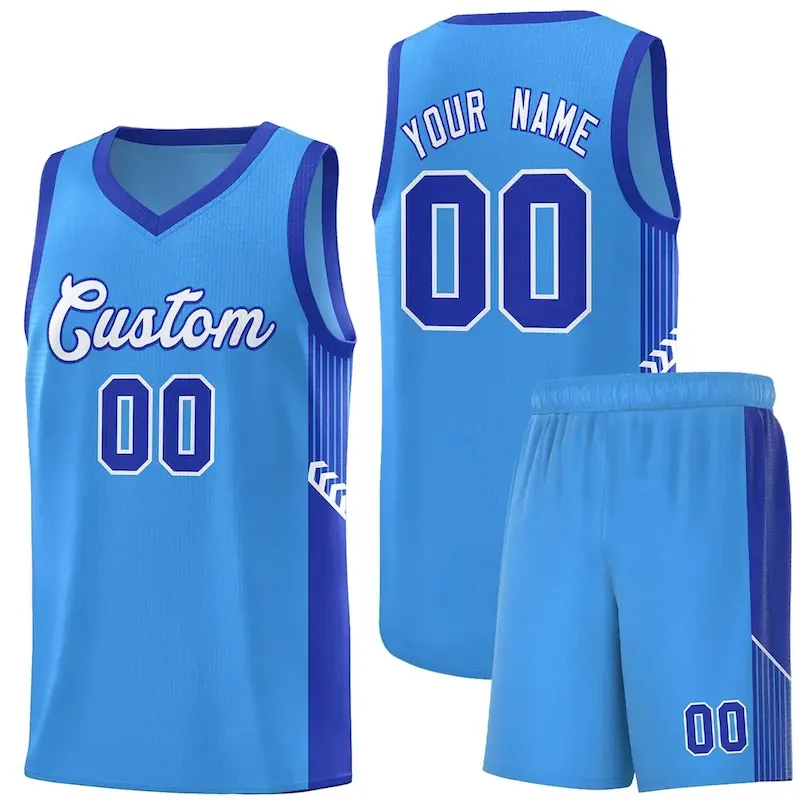 Custom Royal Orange-Gray Sleeve Color Blocking Classic Sets Sports Uniform Basketball Jersey
