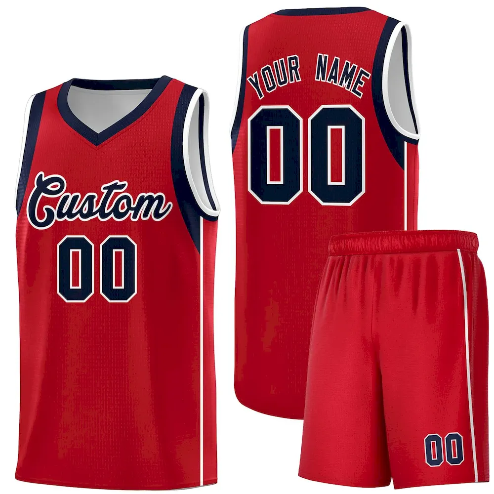 Custom Gray Navy-White Sleeve Color Blocking Classic Sets Sports Uniform Basketball Jersey