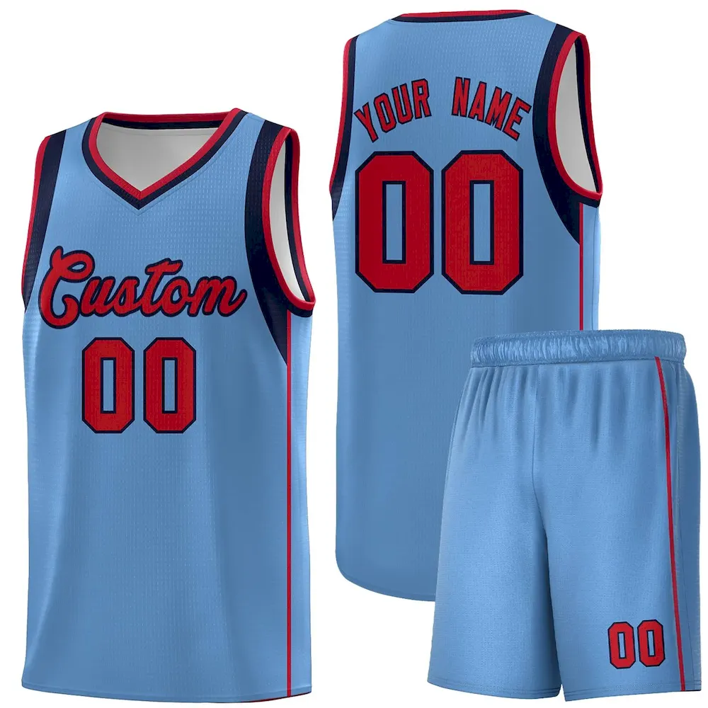 Custom Aqua Gray-Royal Sleeve Color Blocking Classic Sets Sports Uniform Basketball Jersey