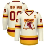 Custom Khaki Royal White-Red Classic Style Hockey Jersey