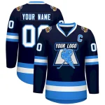 Custom Teal White-Red Classic Style Hockey Jersey