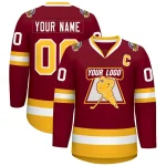 Custom Purple Gold-White Classic Style Hockey Jersey