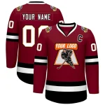 Custom Crimson White Orange-Black Classic Style Hockey Jersey